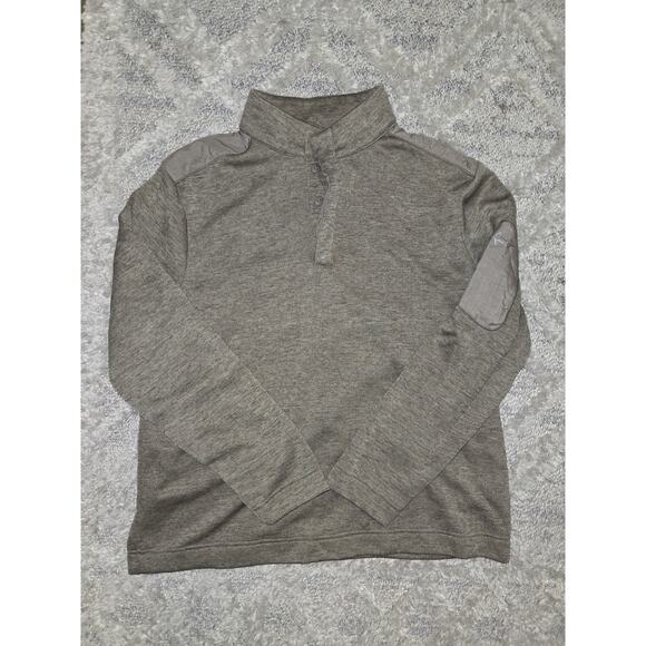 Greg Norman Pullover Shirt Beige Long Sleeve 1/4 Button Up Sz Large Men's Golf - Picture 2 of 7